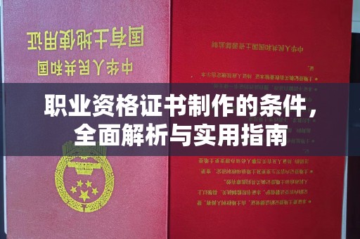 番禺职业资格证书制作的条件，全面解析与实用指南